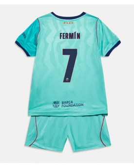 Billige Fotballdrakt Barcelona Fermin Lopez #7 Replika Tredjedraktsett Barn 2026-27 Kortermet (med bukser)